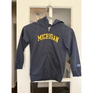 Champion Kids Univ of Michigan Full-Zip Hoodie Sweatshirt – Size 5/6 – Navy